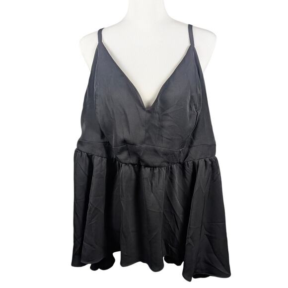 Torrid peplum cami top, black, size 3X, excellent condition, flowy layered style - Picture 1 of 6